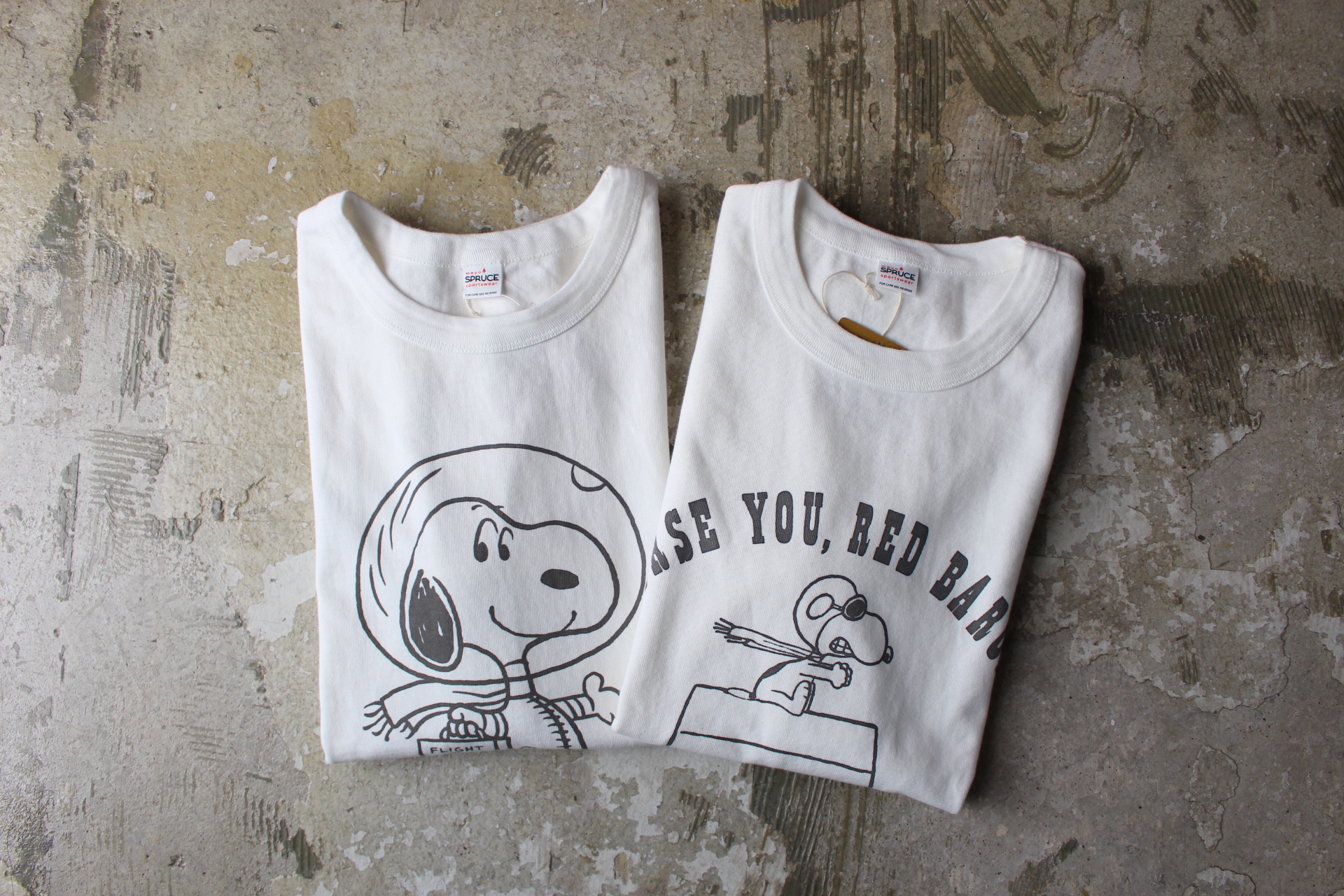 SPRUCE◇トップス/S/コットン/GRY/Snoopy/復刻-