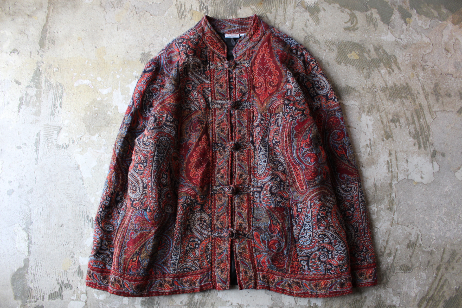 WHITE STAG ボルドー カーディガン L チャイナジャケット WHITE STAG