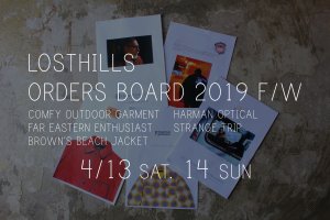 LOSTHILLS ORDERS BOARD 2019 FW